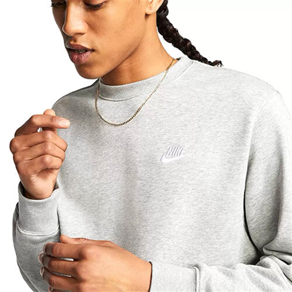 Nike M Nsw Club Crw Ft Erkek Gri T-shirt - BV2666-063