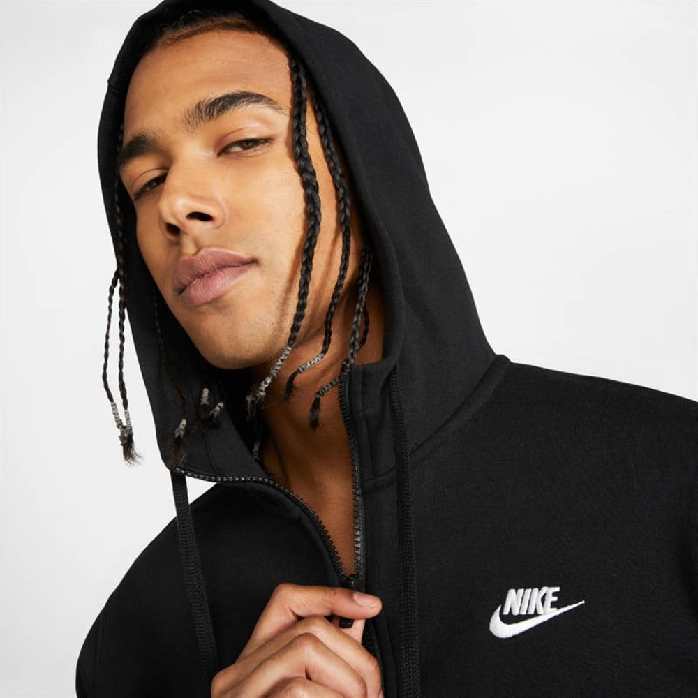 Nike M Nsw Club Hoodıe Fz Bb Erkek Siyah Sweatshirt - BV2645-010