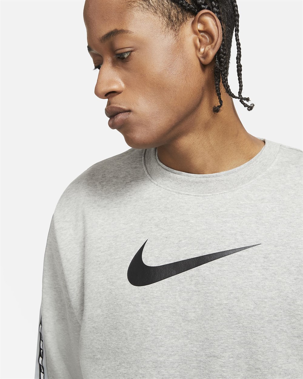 Nike M Nsw Repeat Flc Crew Bb Erkek Gri T-shirt - DM4679-063