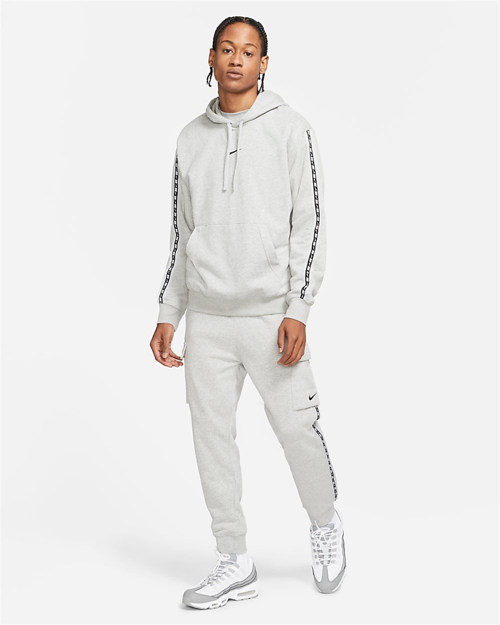 Nike M Nsw Repeat Flc Po Hoodıe Bb Erkek Gri Sweatshirt - DM4676-063