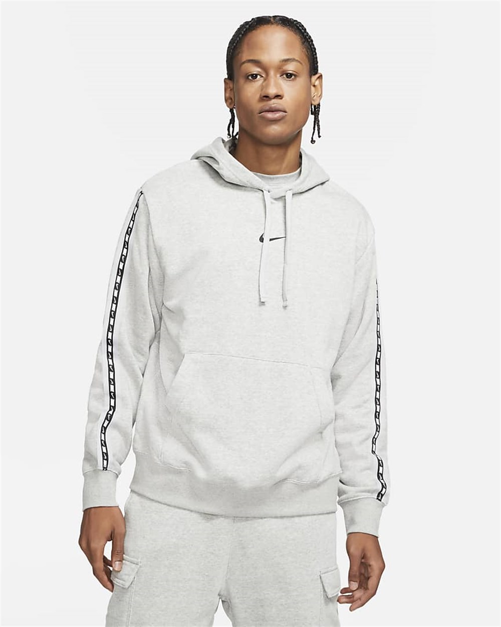 Nike M Nsw Repeat Flc Po Hoodıe Bb Erkek Gri Sweatshirt - DM4676-063