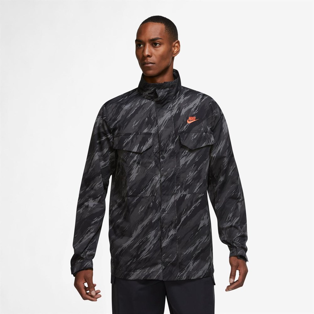 Nike M Nsw Spe+ Wvn Ul M65 Jkt Aop1 Erkek Siyah Ceket - DD4662-010