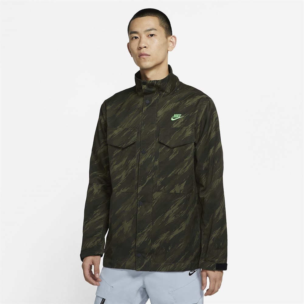 Nike M Nsw Spe+ Wvn Ul M65 Jkt Aop1 Erkek Yeşil Ceket - DD4662-355