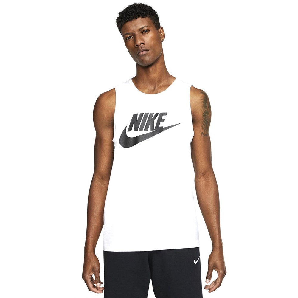 Nike M Nsw Tank Icon Futura Erkek Beyaz Atlet - AR4991-101