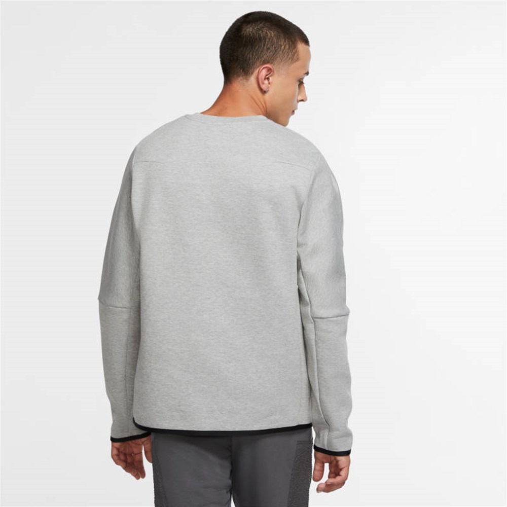 Nike M Nsw Tch Flc Crw Erkek Gri T-shirt - CU4505-063