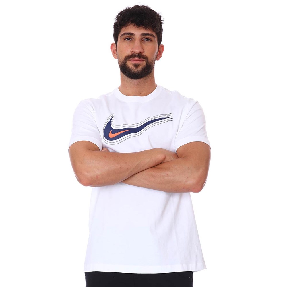 Nike M Nsw Tee Swoosh 12 Month Erkek Beyaz T-shirt - DB6470-100