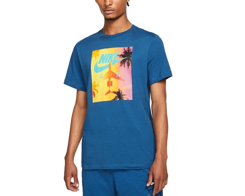 Nike M Nsw Tee Swoosh By Aır Photo Erkek Mavi T-shirt - DJ1407-476