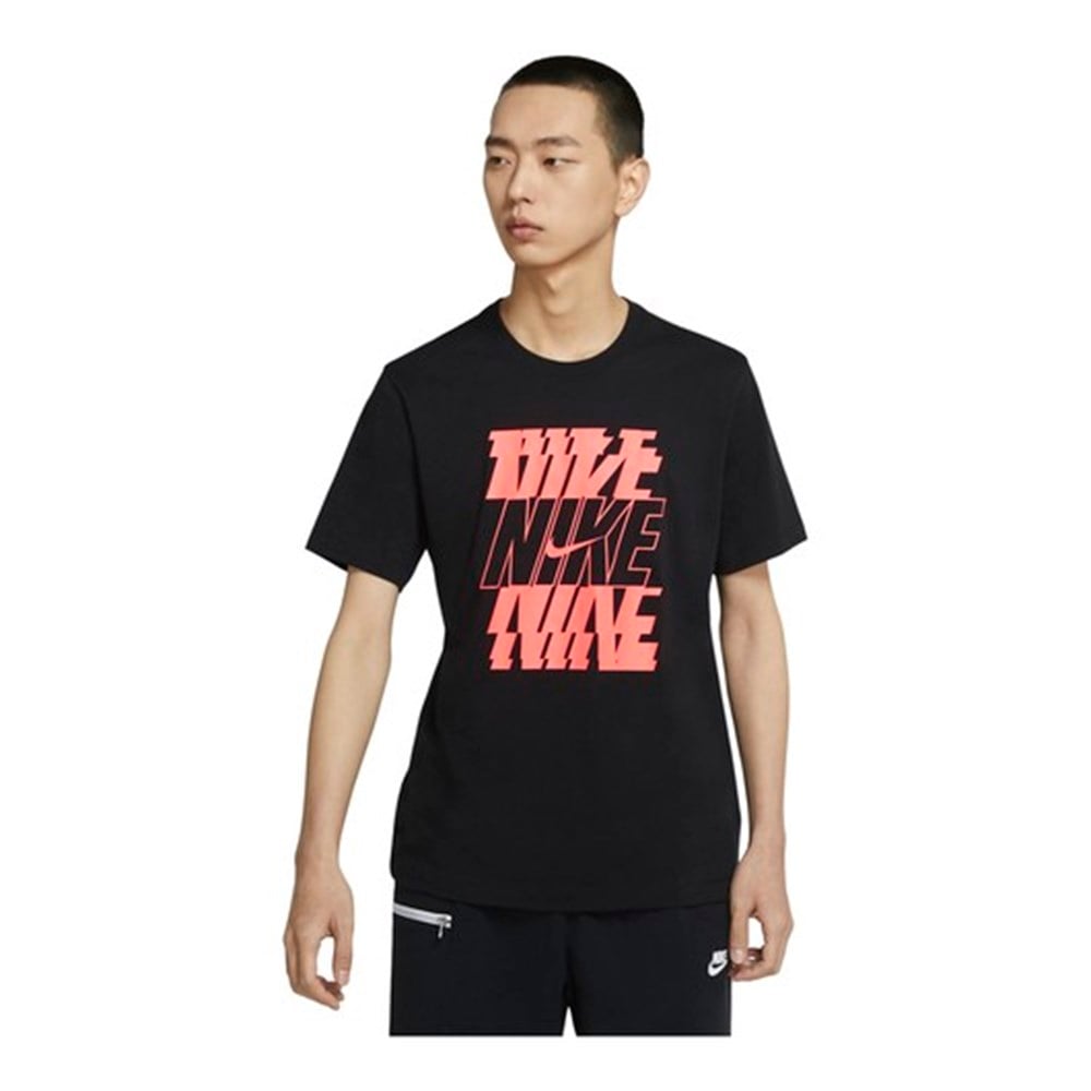 Nike M Nsw Tee Swoosh/Block 12Mo Erkek Siyah T-shirt - DB6475-010