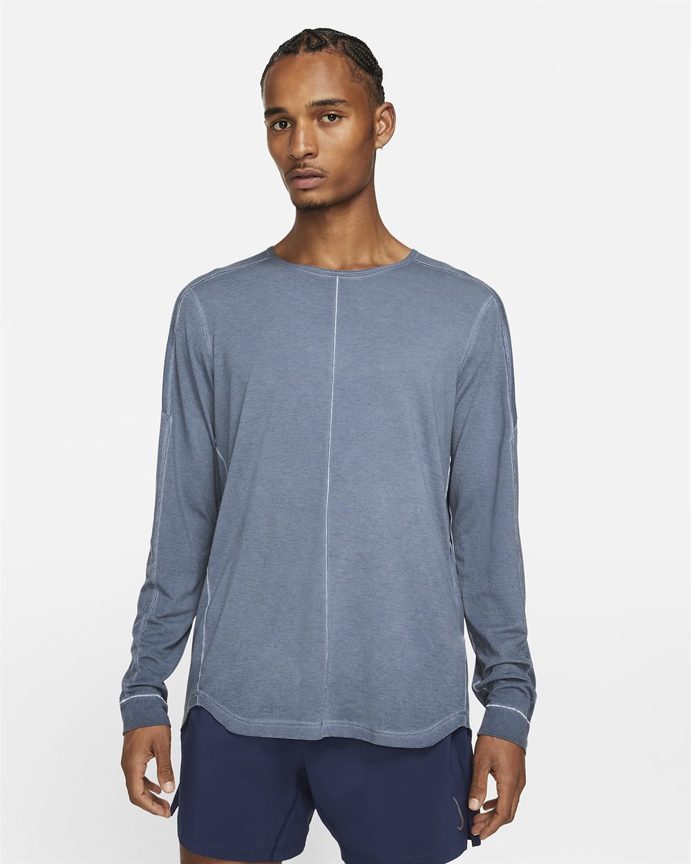 Nike M Ny Ls Dye Erkek Mavi T-shirt - CZ9695-437