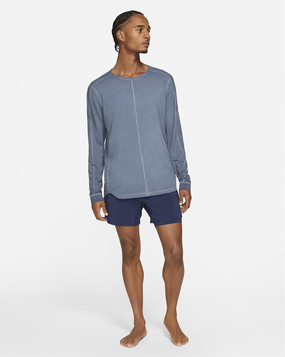 Nike M Ny Ls Dye Erkek Mavi T-shirt - CZ9695-437