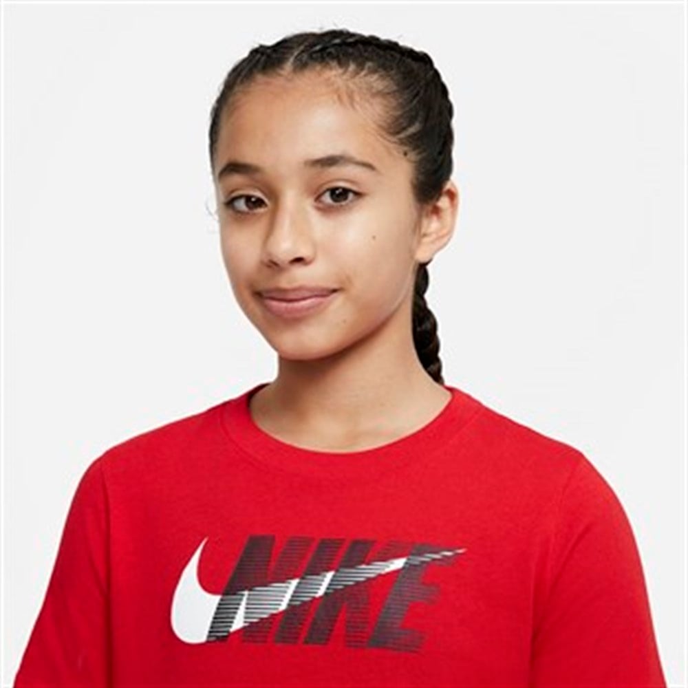 Nike U Nsw Tee Swoosh Çocuk Kırmızı T-shirt - DC7796-657