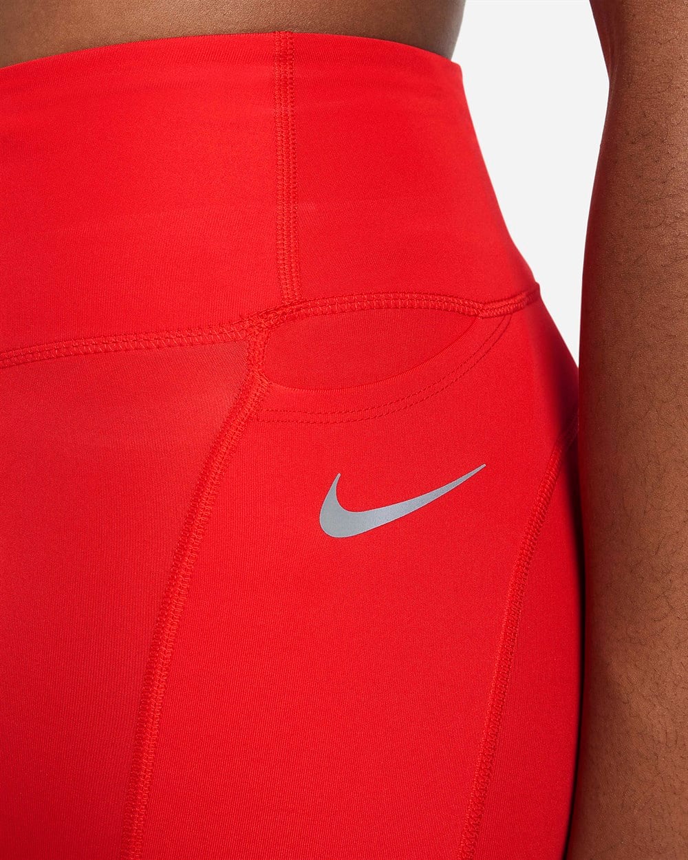 Nike W Nk Df Fast Crop Kadın Kırmızı Tayt - CZ9238-673
