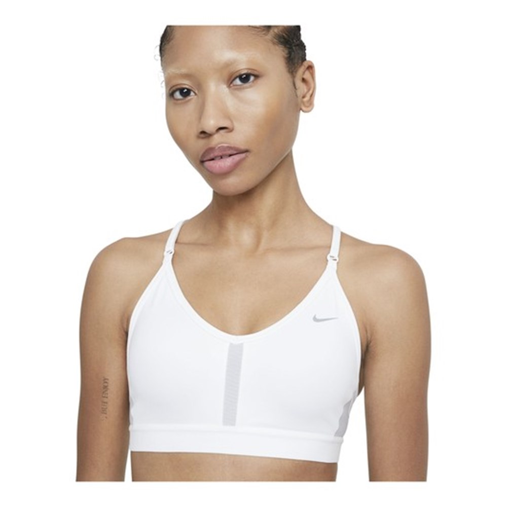 Nike W Nk Df Indy V-Neck Bra Kadın Beyaz Sporcu Sütyeni - CZ4456-100