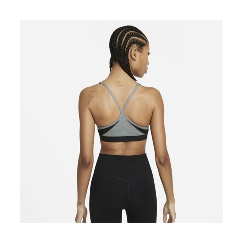 Nike W Nk Df Indy V-Neck Bra Kadın Gri Sporcu Sütyeni - CZ4456-084
