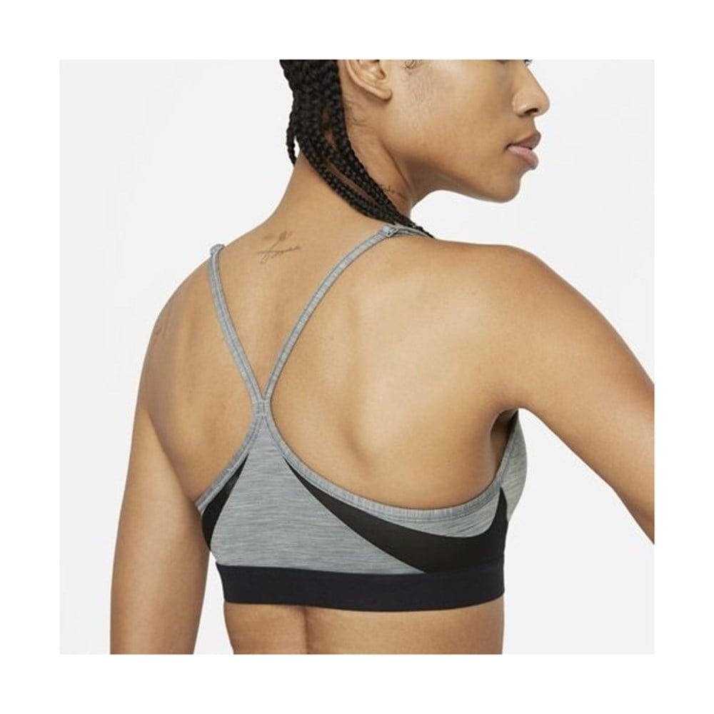 Nike W Nk Df Indy V-Neck Bra Kadın Gri Sporcu Sütyeni - CZ4456-084