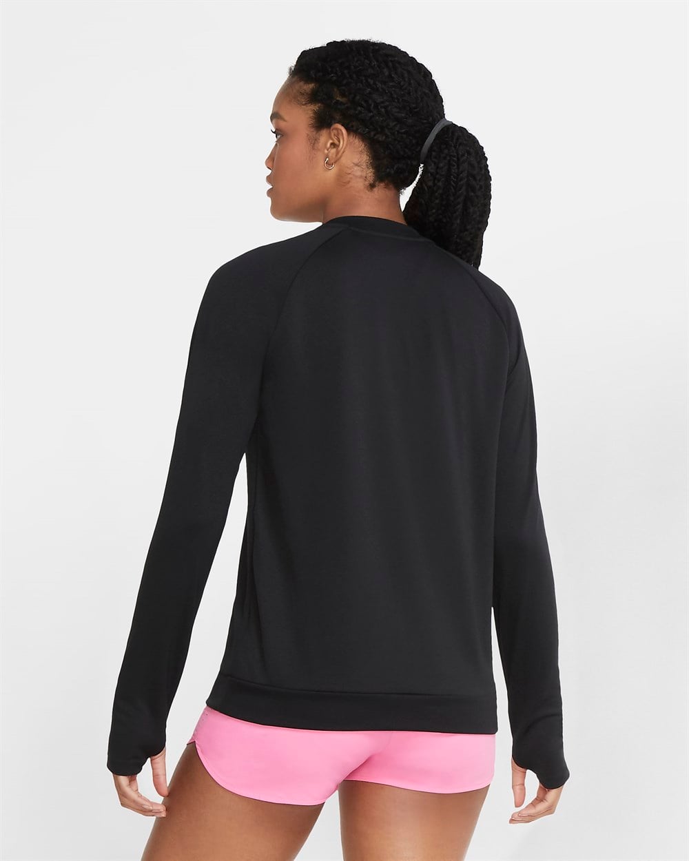 Nike W Nk Df Pacer Crew Kadın Siyah T-shirt - CU3270-010