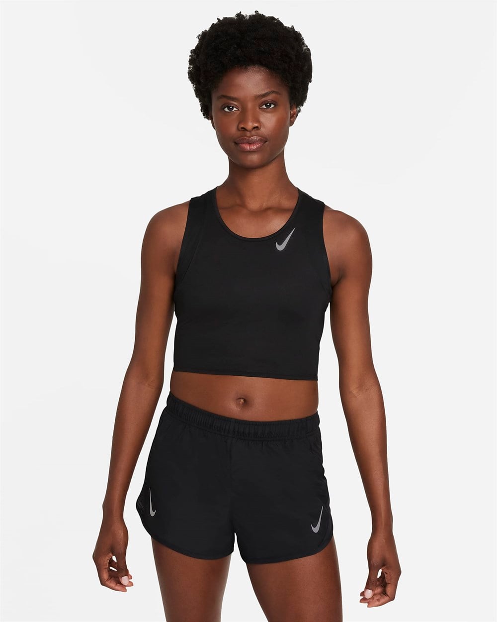 Nike W Nk Df Race Crop Kadın Siyah Atlet - DD5921-010