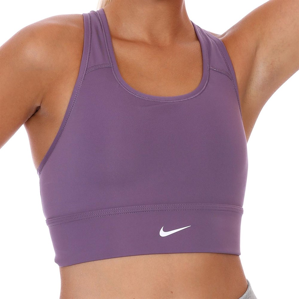 Nike W Nk Df Swsh Lngln Bra Kadın Mor Sporcu Sütyeni - CZ4496-574