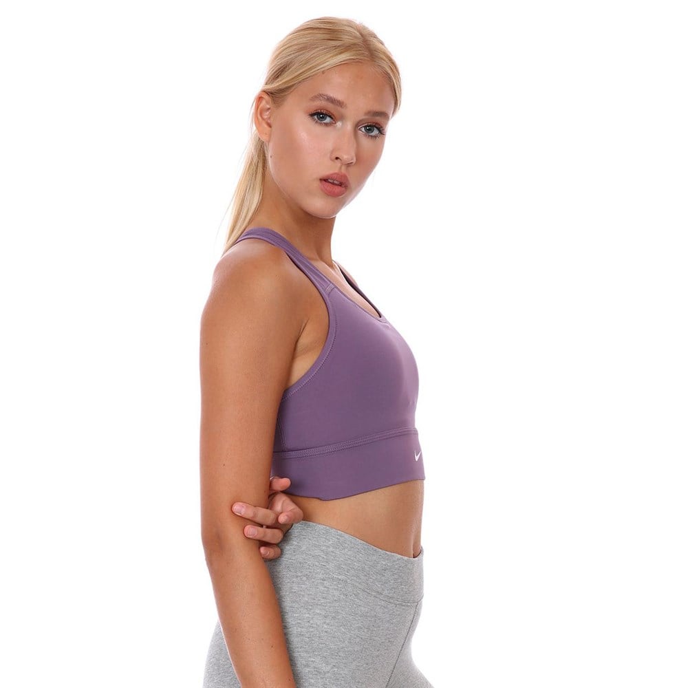 Nike W Nk Df Swsh Lngln Bra Kadın Mor Sporcu Sütyeni - CZ4496-574