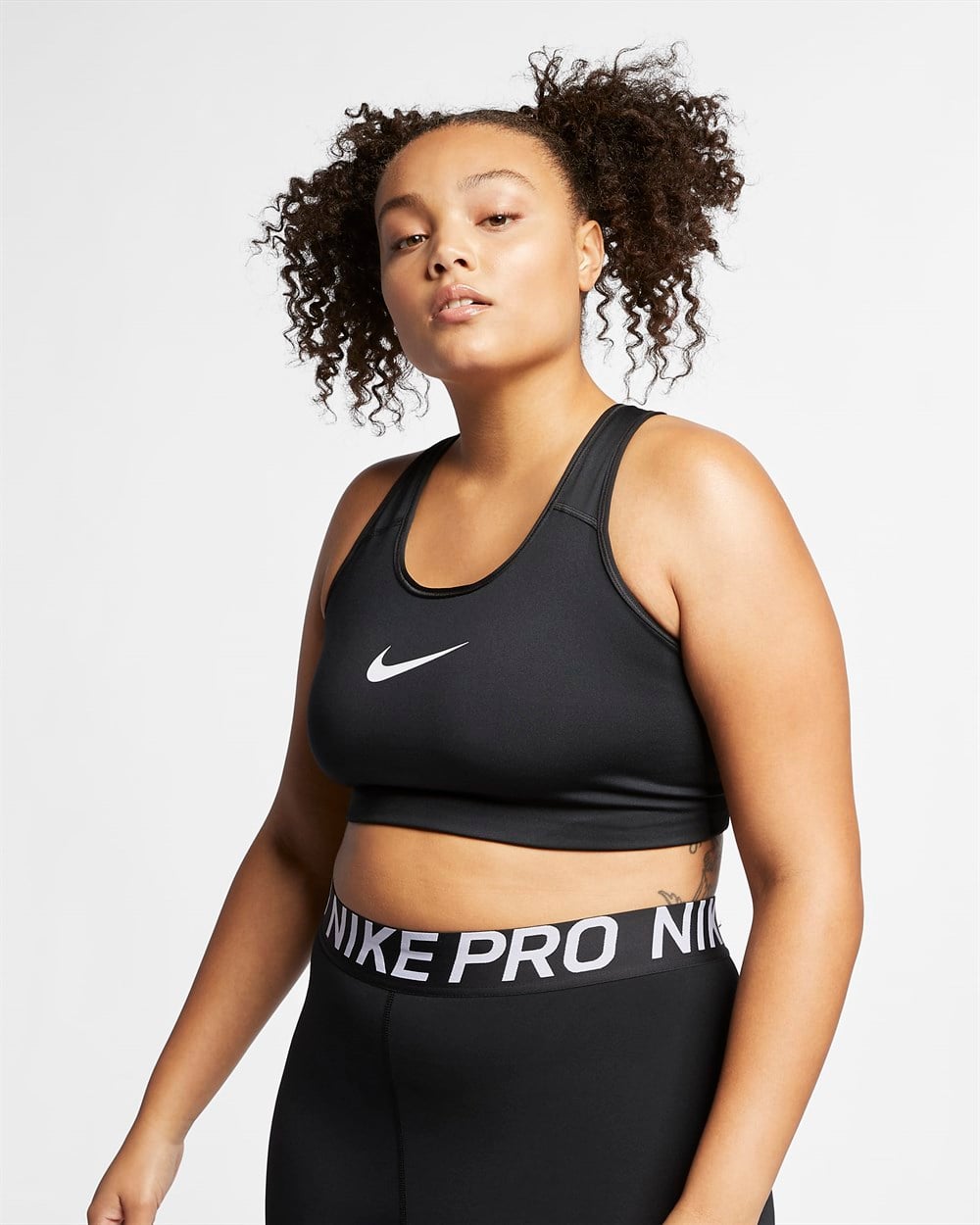 Nike W Nk Df Swsh Pls Nonpded Bra Kadın Siyah Sporcu Sütyeni - BQ0973-010