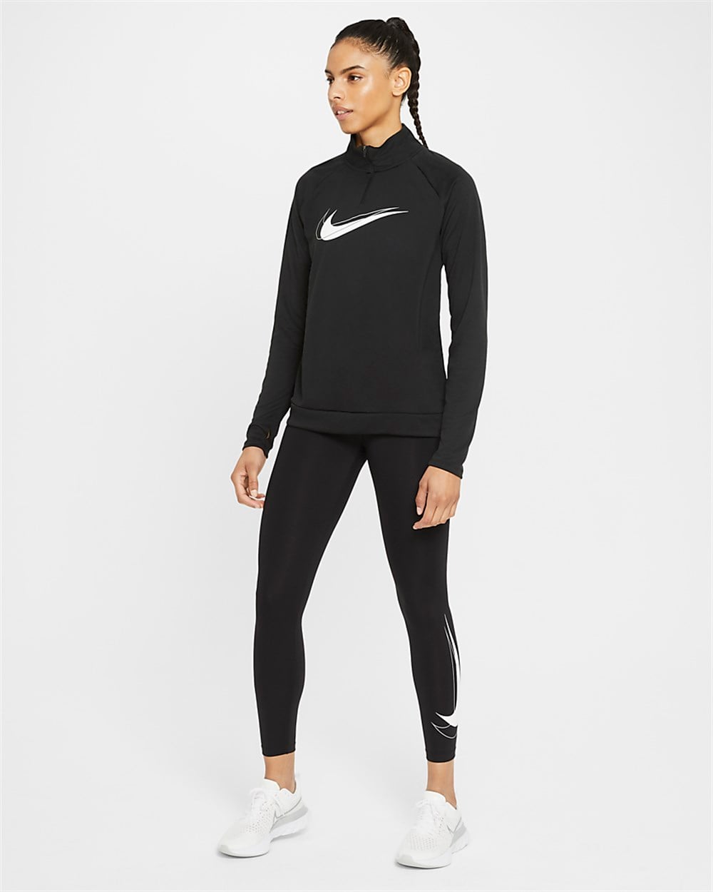 Nike W Nk Df Swsh Run Hz Mdlyr Kadın Siyah T-shirt - DD4902-010