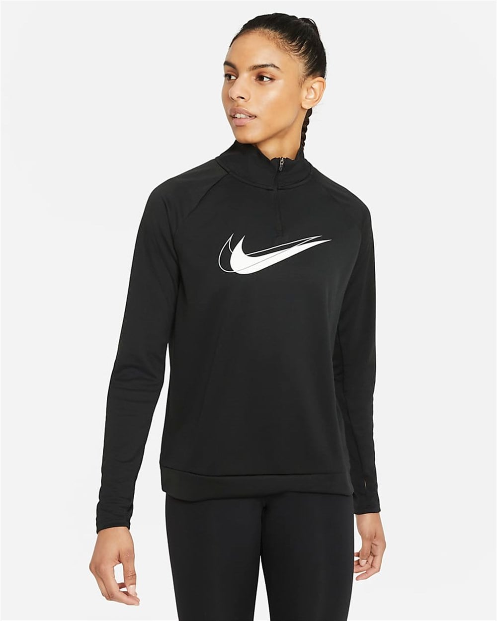 Nike W Nk Df Swsh Run Hz Mdlyr Kadın Siyah T-shirt - DD4902-010