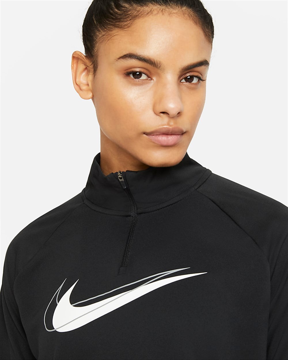 Nike W Nk Df Swsh Run Hz Mdlyr Kadın Siyah T-shirt - DD4902-010