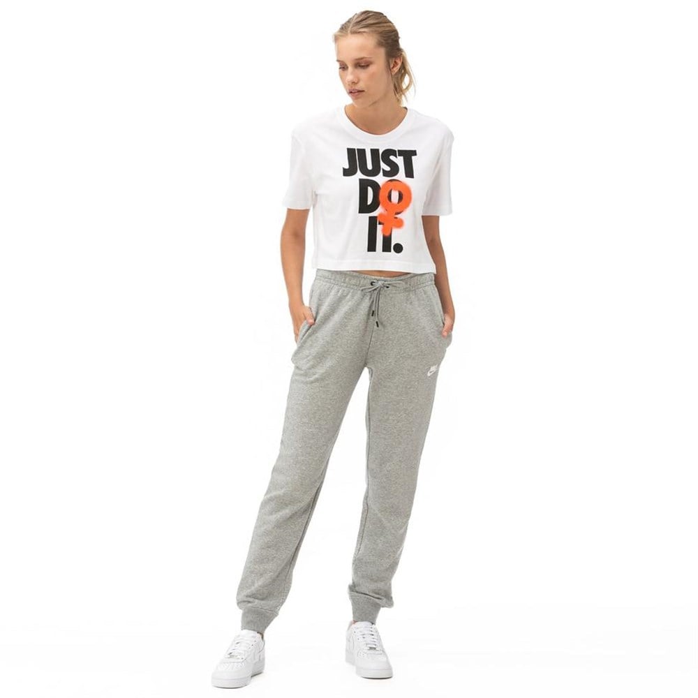 Nike W Nsw Essntl Flc Mr Pnt Rg Kadın Gri Eşofman Altı - BV4095-063
