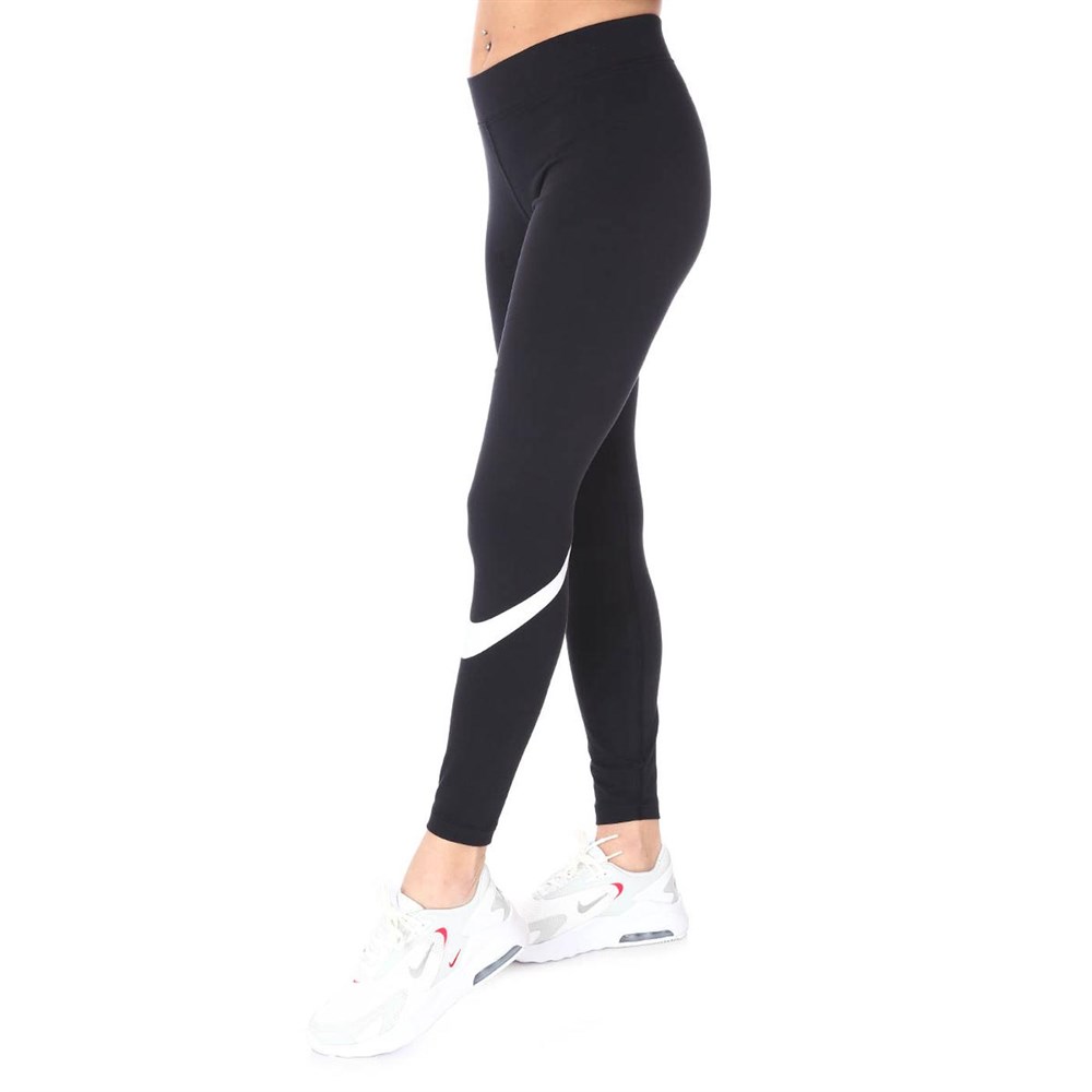 Nike W Nsw Essntl Gx Mr Lggng Swsh Kadın Siyah Tayt - CZ8530-010