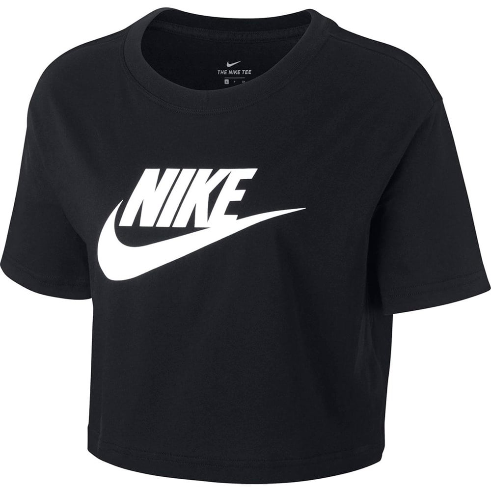 Nike W Nsw Tee Essntl Crp Icn Ftr Kadın Siyah T-shirt - BV6175-010