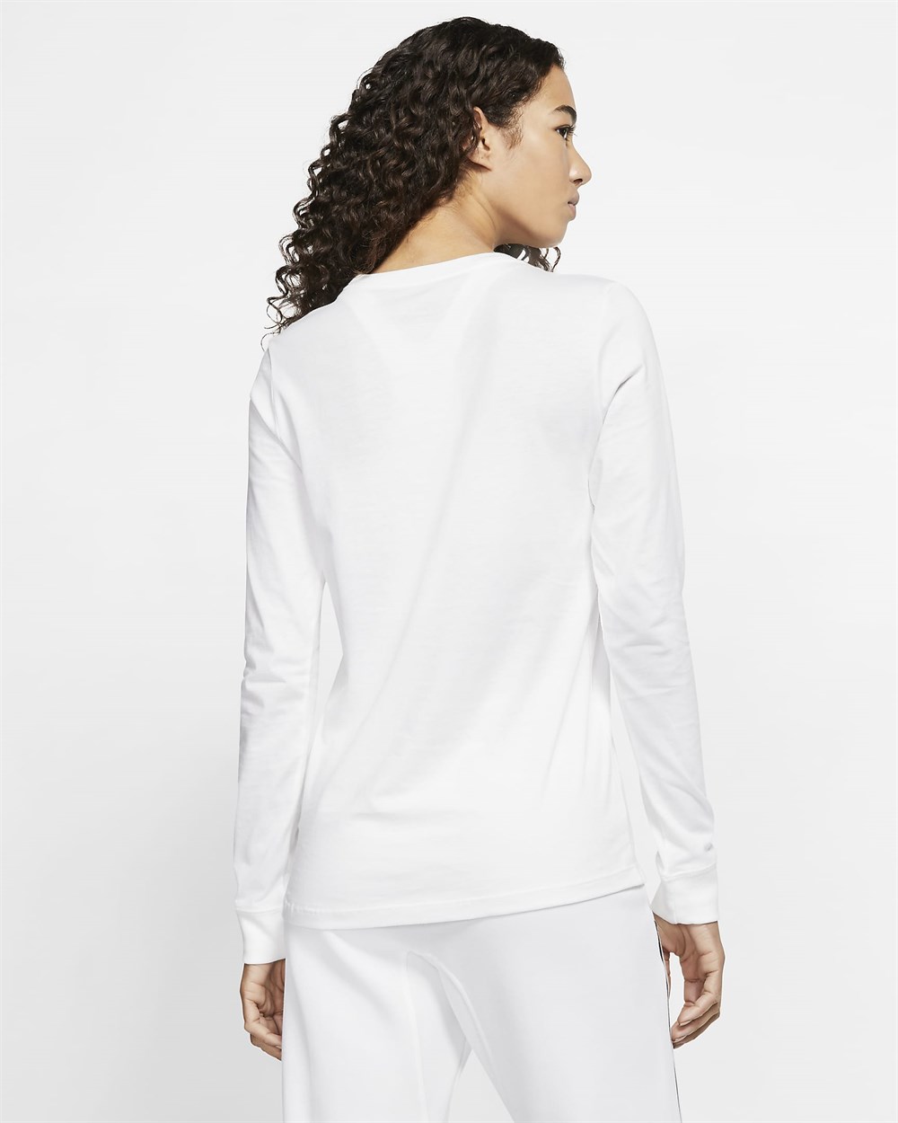 Nike W Nsw Tee Essntl Ls Icon Ftr Kadın Beyaz T-shirt - BV6171-100