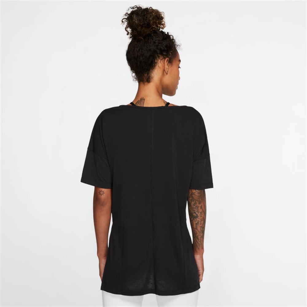 Nike W Ny Df Layer Ss Top Kadın Siyah T-shirt - CJ9326-010