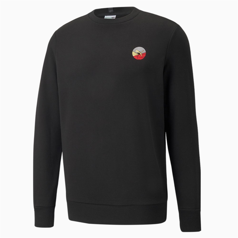 Puma AS Crew TR Erkek Siyah Sweatshirt - 53156401
