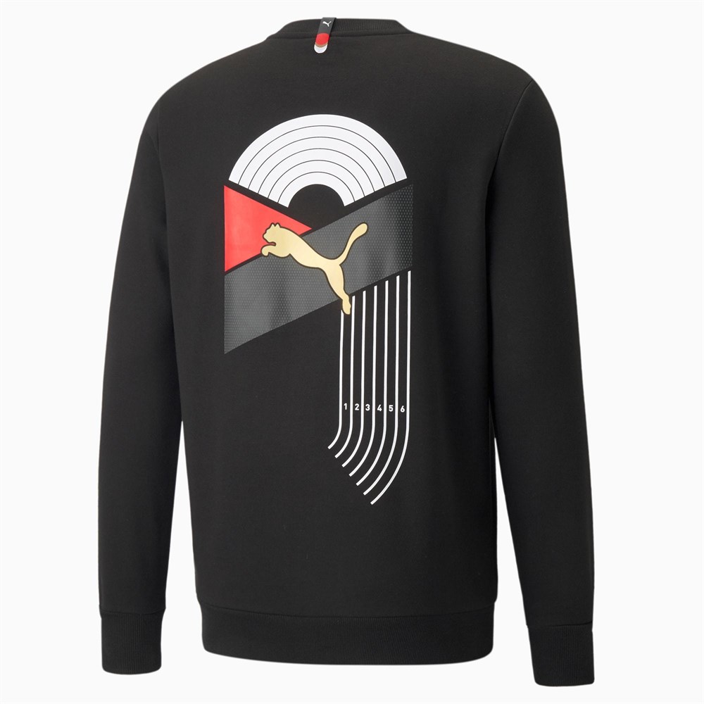 Puma AS Crew TR Erkek Siyah Sweatshirt - 53156401