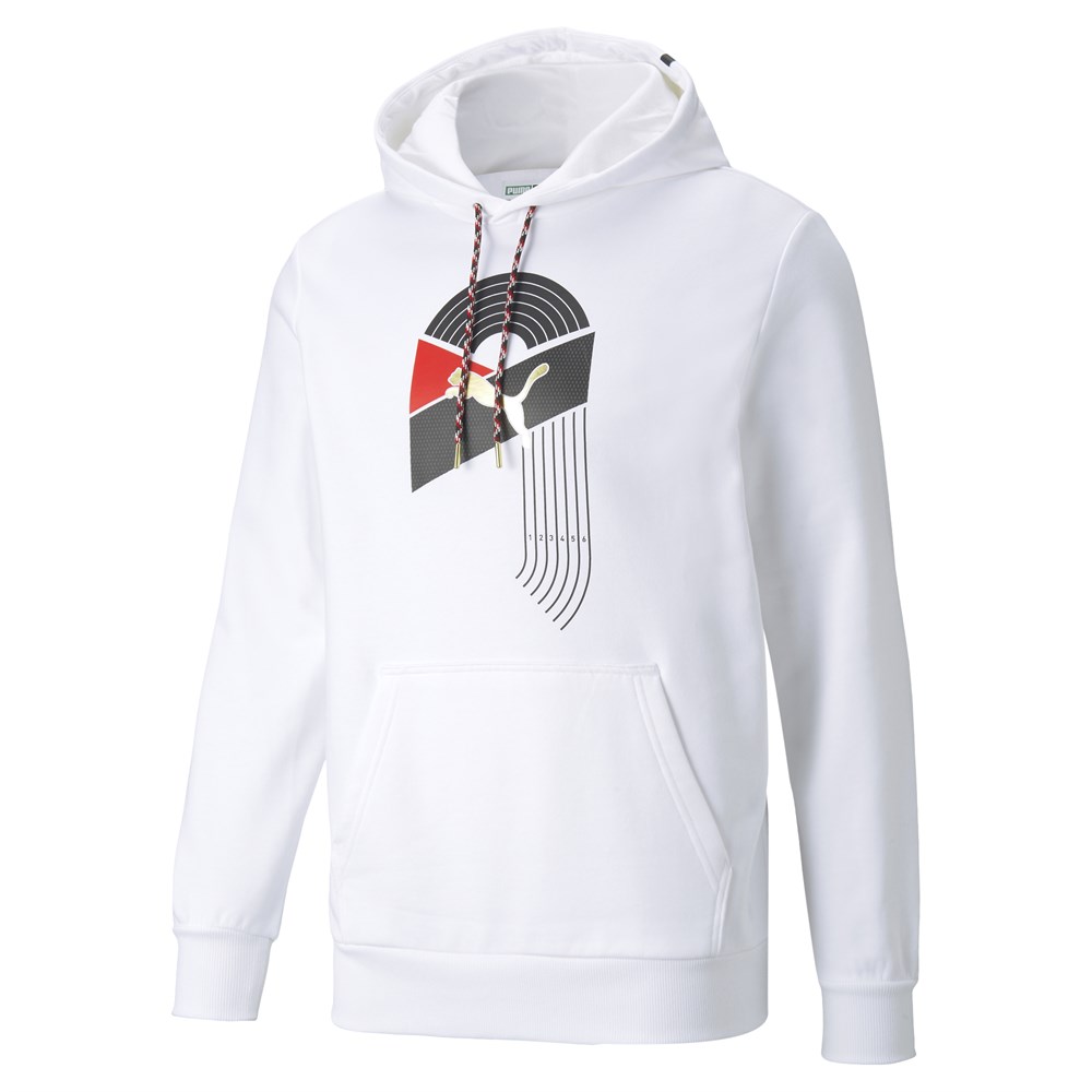 Puma AS Graphic Hoodie TR Erkek Beyaz Sweatshirt - 53157702