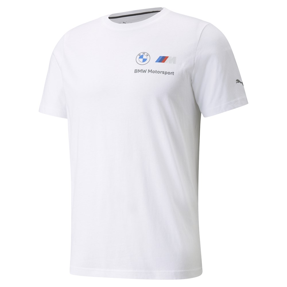 Puma BMW MMS ESS Small Logo Tee Erkek Beyaz T-shirt - 53225402