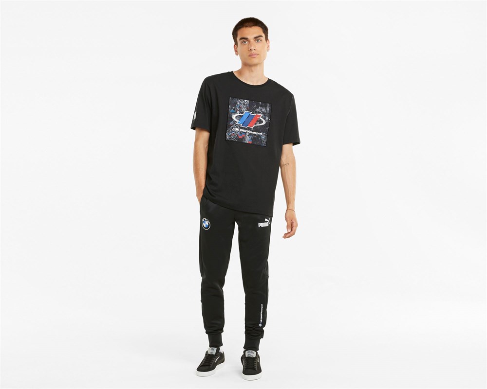 Puma Bmw Mms Street Tee Erkek Siyah T-shirt - 53112701
