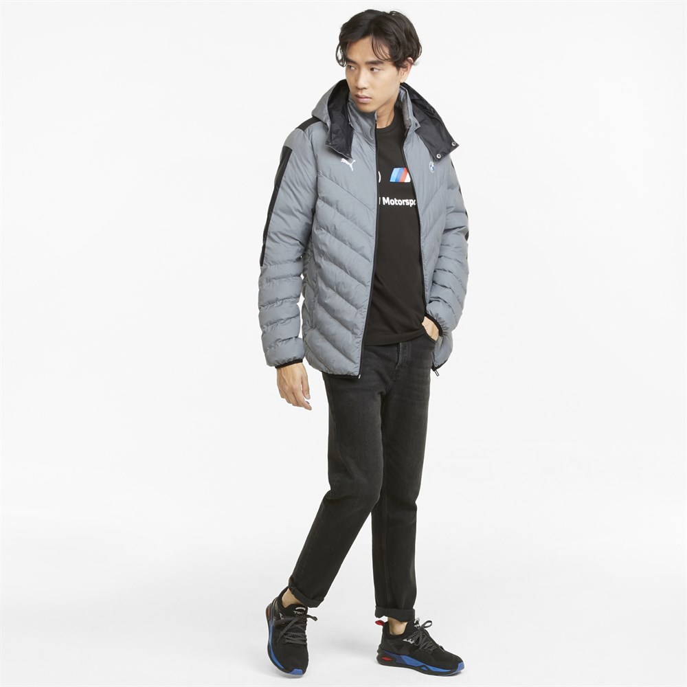 Puma Bmw Mms T7 Ecolite Down Jacket Erkek Gri Mont - 53116803