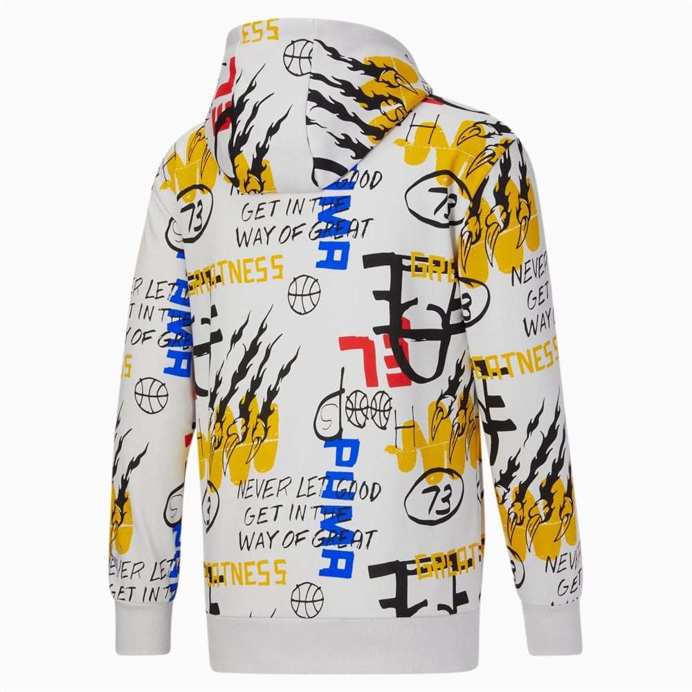 Puma Booster Hoodie Aop Erkek Gri Günlük Sweatshirt - 534134-03