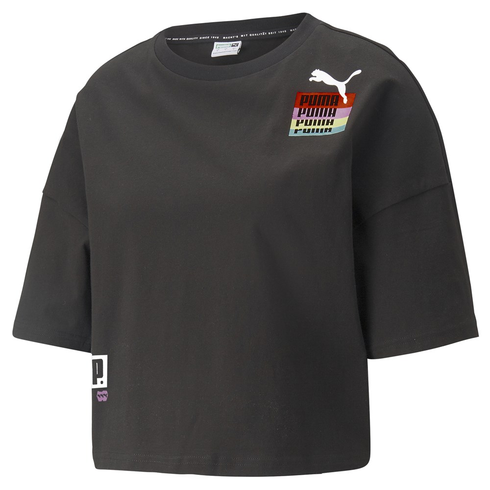 Puma Brand Love Oversized Tee Kadın Siyah Günlük T-shirt - 534350-01
