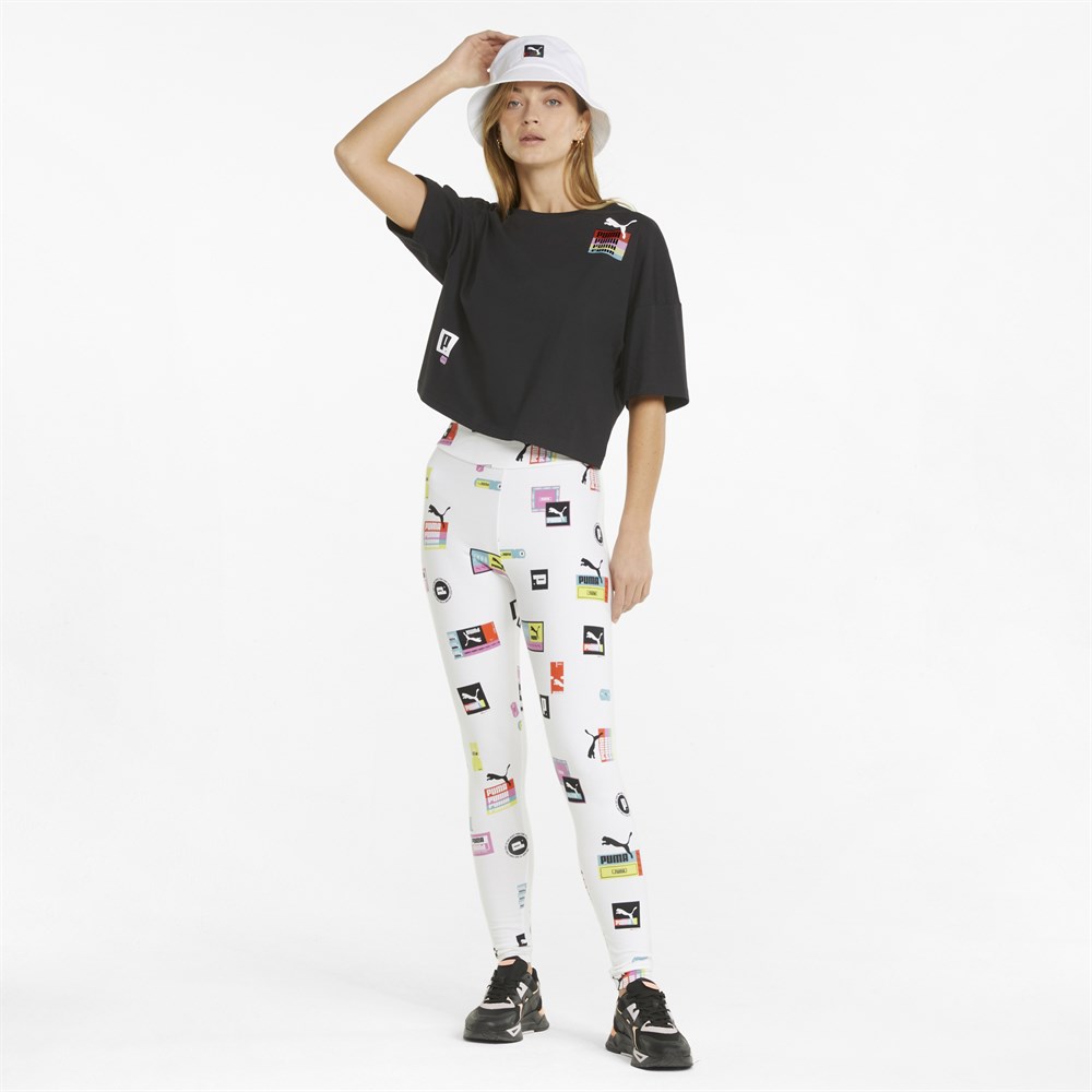 Puma Brand Love Oversized Tee Kadın Siyah Günlük T-shirt - 534350-01