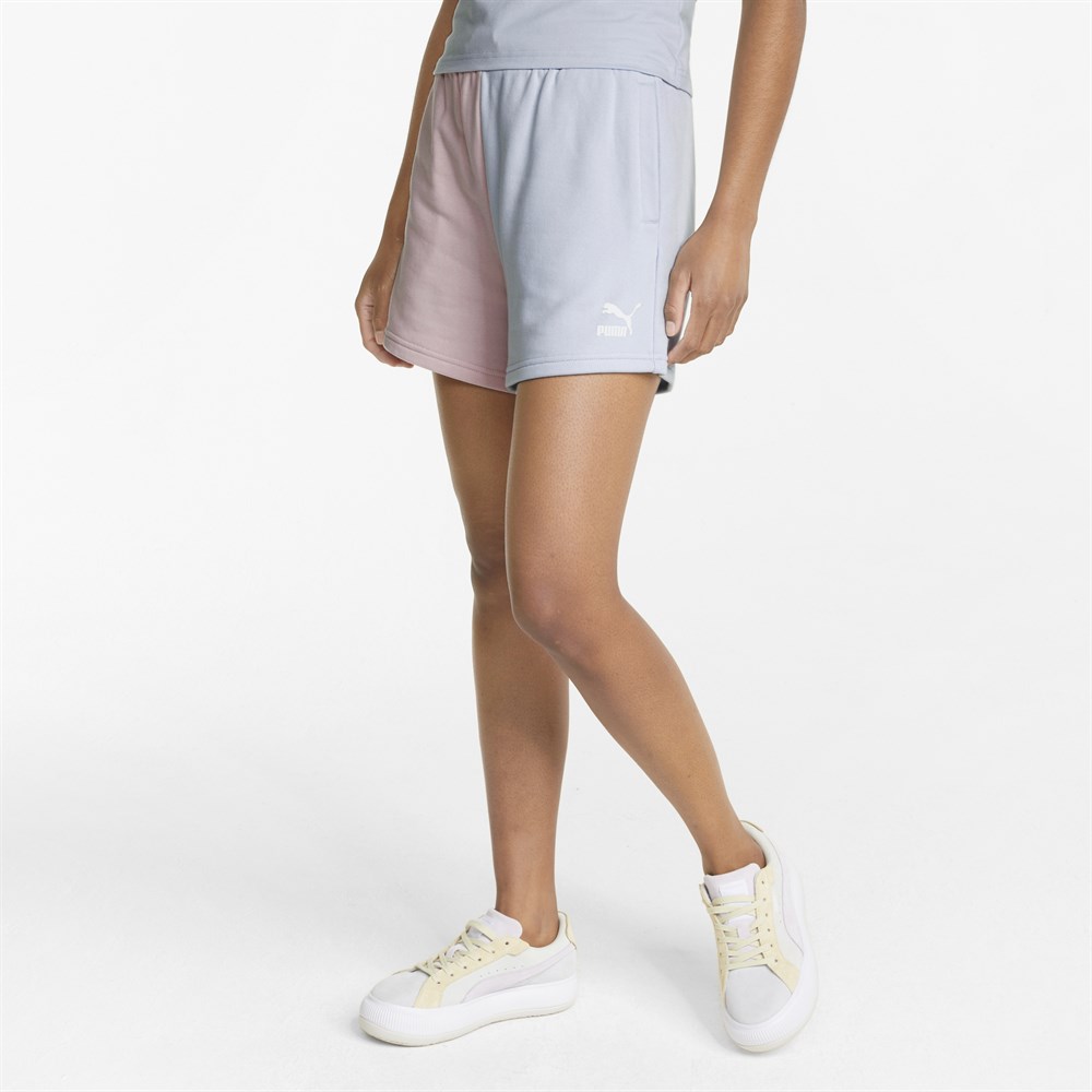 Puma Classics Block High Waist Shorts Kadın Mavi Günlük Şort - 534608-21