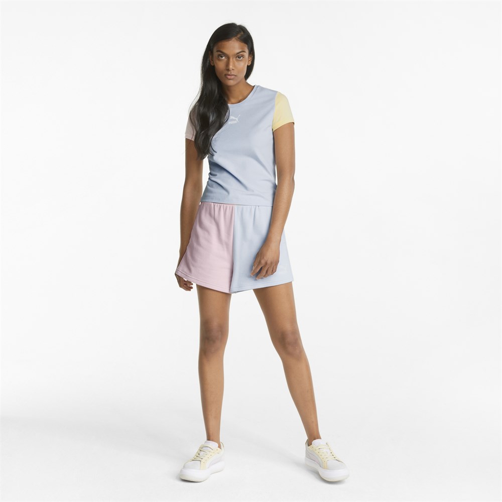 Puma Classics Block High Waist Shorts Kadın Mavi Günlük Şort - 534608-21