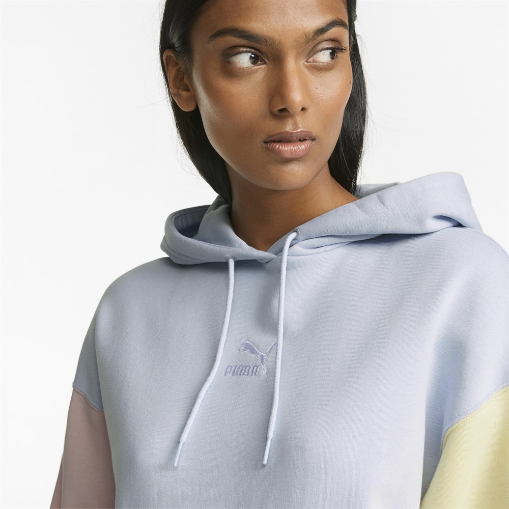 Puma Classics Block Hoodie Tr Kadın Mavi Günlük Sweatshirt - 535065-21