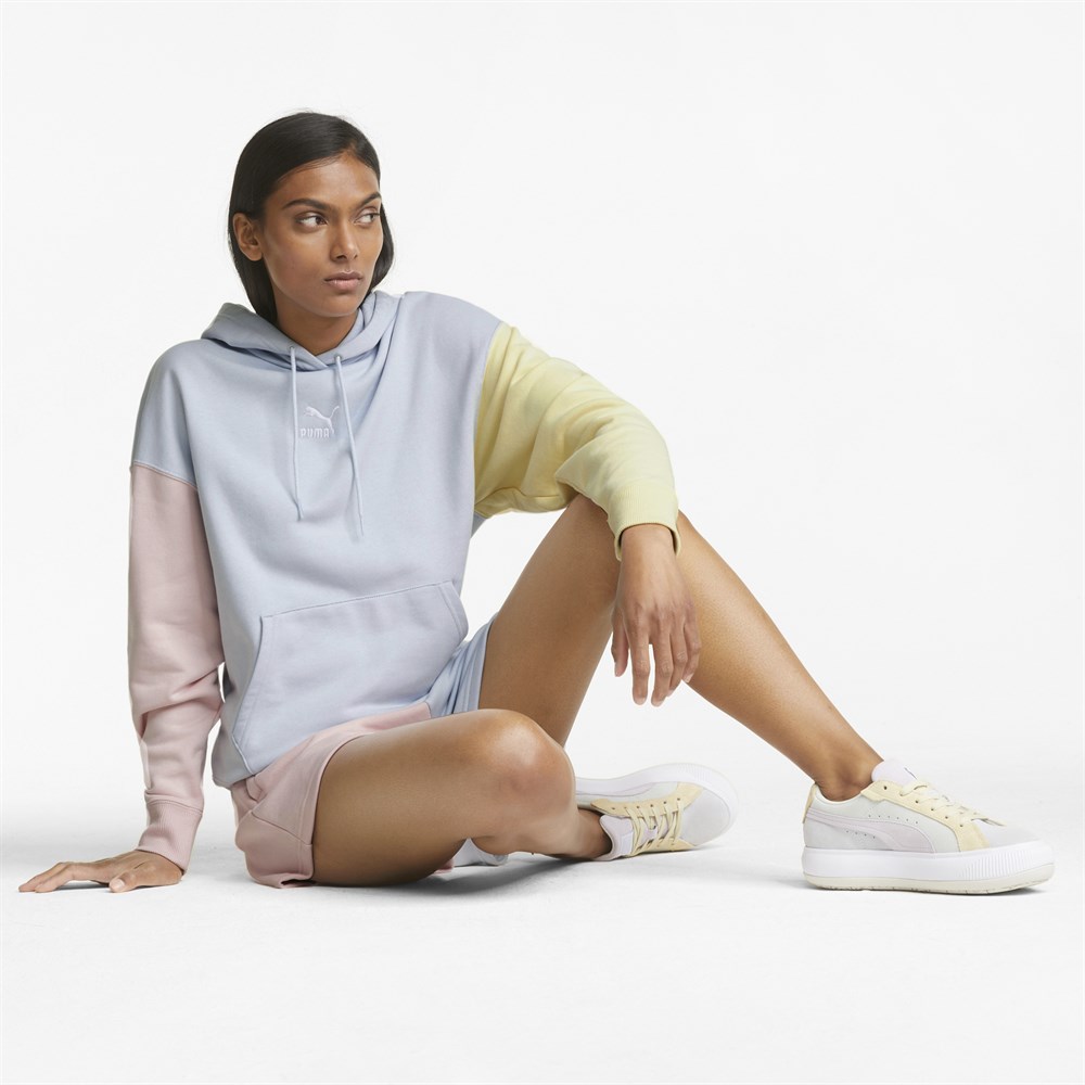 Puma Classics Block Hoodie Tr Kadın Mavi Günlük Sweatshirt - 535065-21