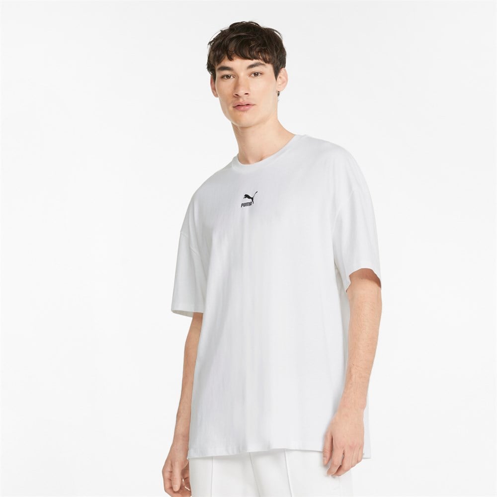 Puma Classics Boxy Tee Erkek Beyaz Günlük T-shirt - 532135-02