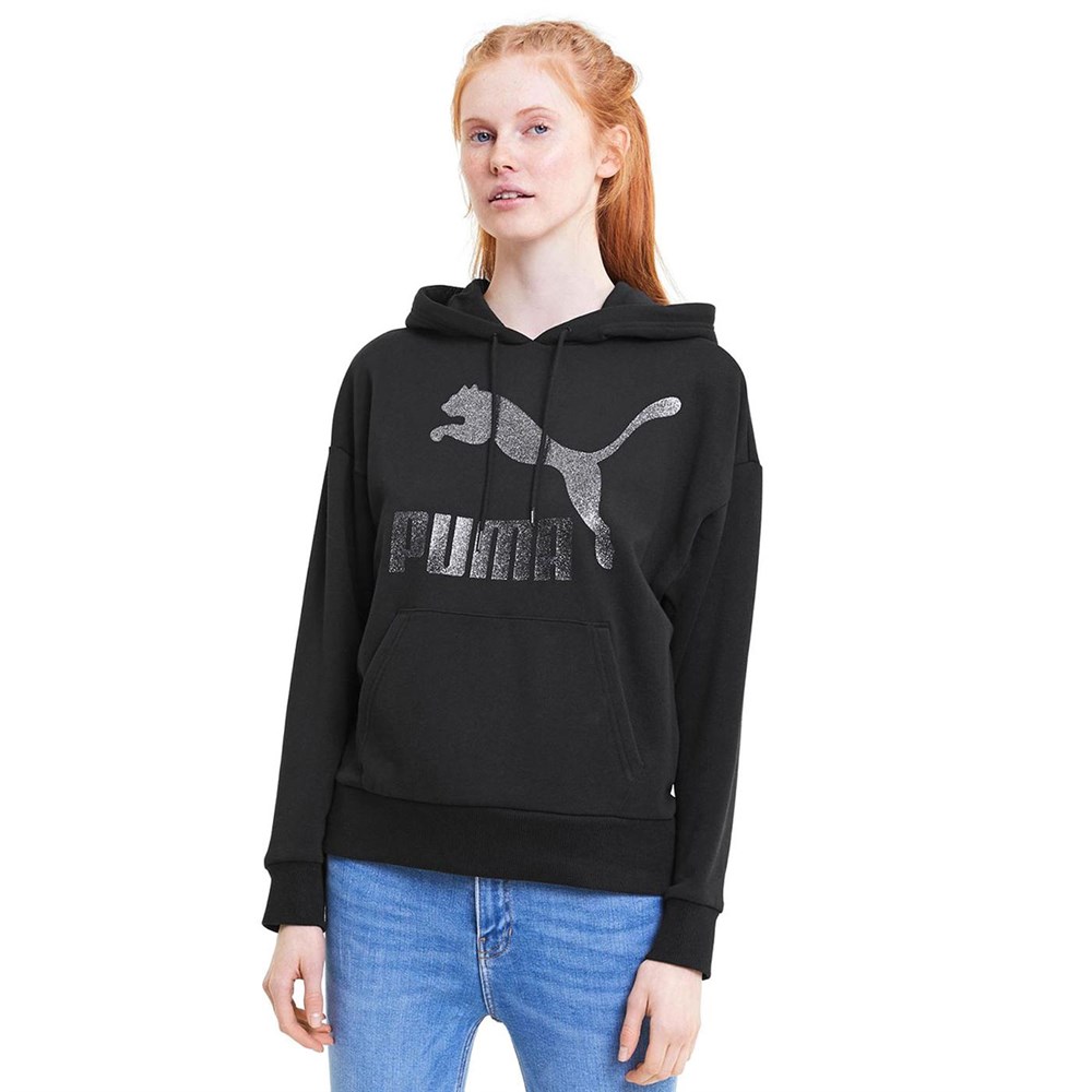 Puma Classics Logo Hoody Regular Fit Kadın Sweatshirts - 59763851