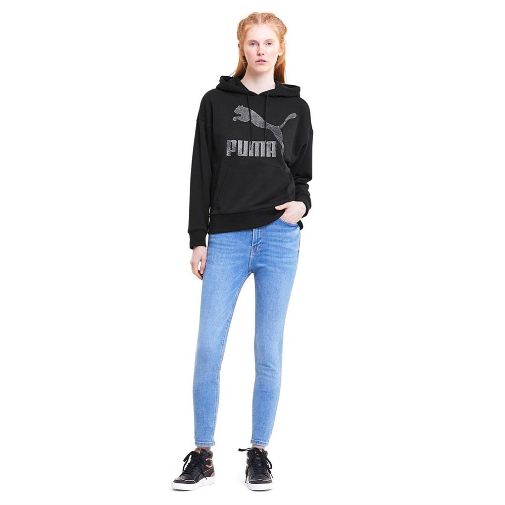 Puma Classics Logo Hoody Regular Fit Kadın Sweatshirts - 59763851