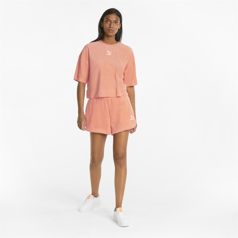 Puma Classics Oversized Toweling Tee Kadın Pembe Günlük T-shirt - 533516-28