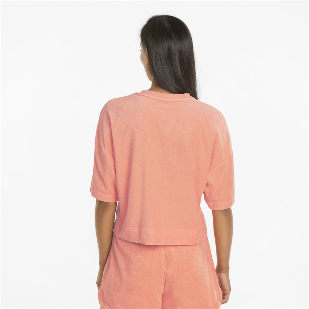 Puma Classics Oversized Toweling Tee Kadın Pembe Günlük T-shirt - 533516-28